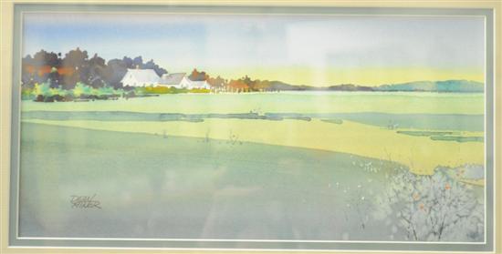 Appraisal: Dean Minor watercolor on paper New England coastal scene signed