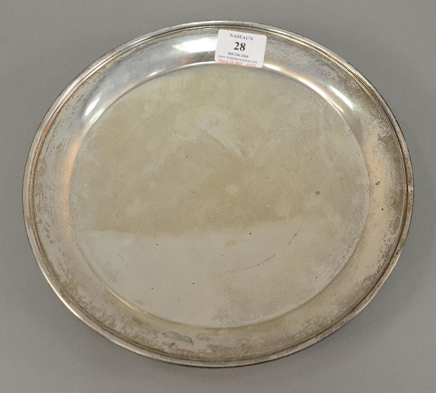 Appraisal: Tiffany Co round footed tray dia in t oz Tiffany