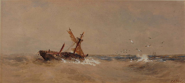 Appraisal: ATTRIBUTED TO THOMAS BUSH HARDY - 'Adrift' bears signature watercolour