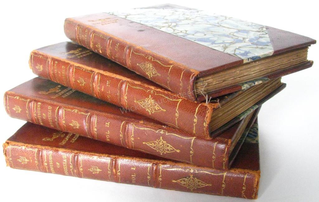 Appraisal: A four-volume book set Confessions of Jean Jacques Rousseau numbered