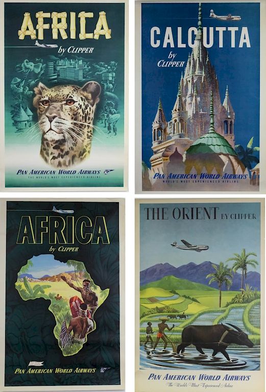 Appraisal: 's Pan Am Travel Poster Africa India Orient Collection of