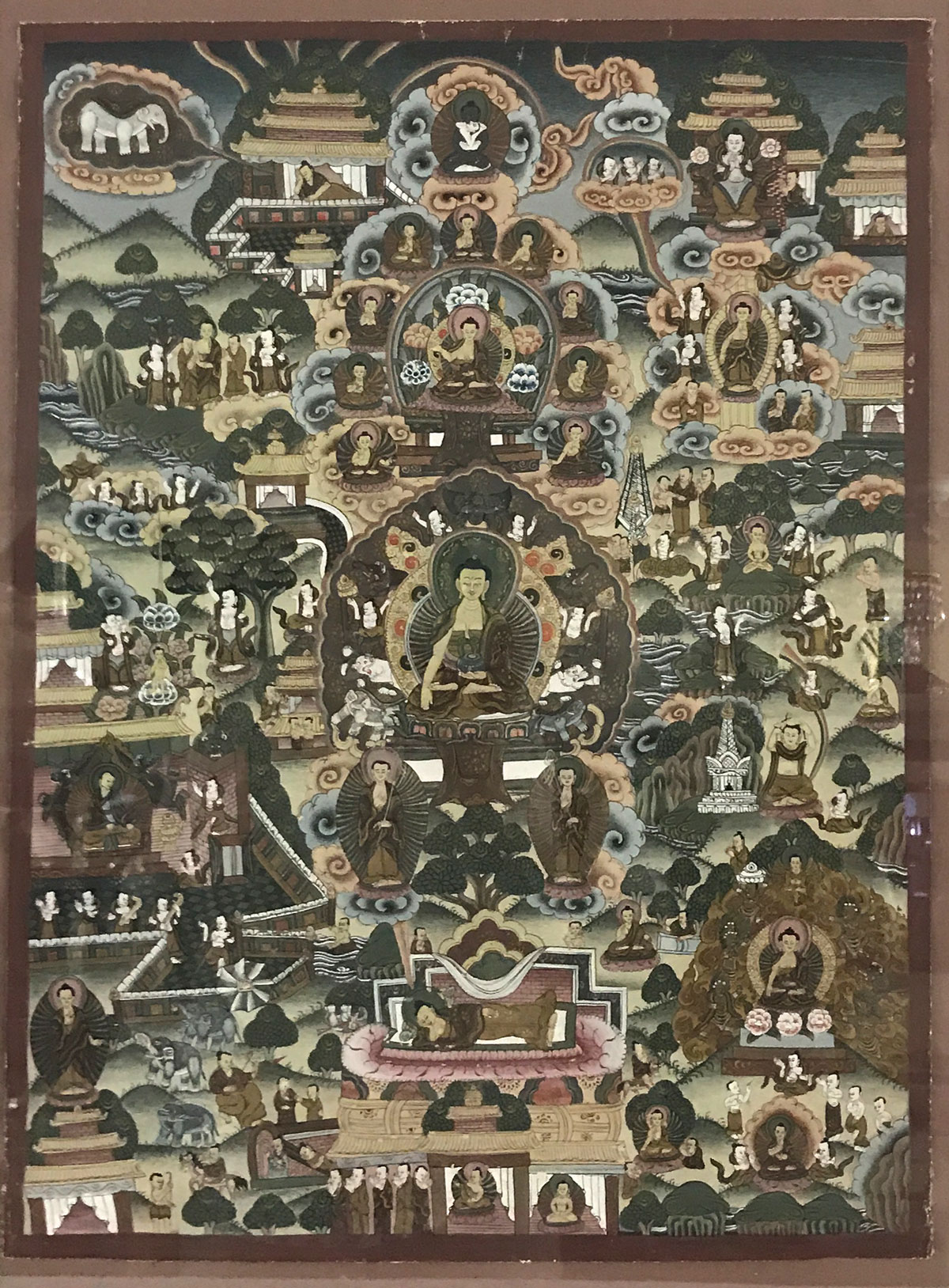 Appraisal: OTH CENTURY TIBETAN THANGKA Oil Fabric '' x '' framed