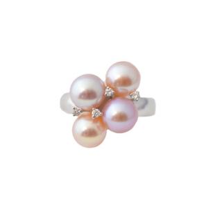 Appraisal: Ladies Birks k White Gold Pearl Diamond Ring Maison Birks