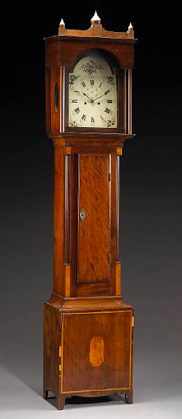 Appraisal: A Federal birch and maple inlaid tall case clock New