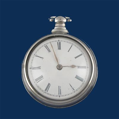 Appraisal: A George IV sterling silver pair cased pocket watch white