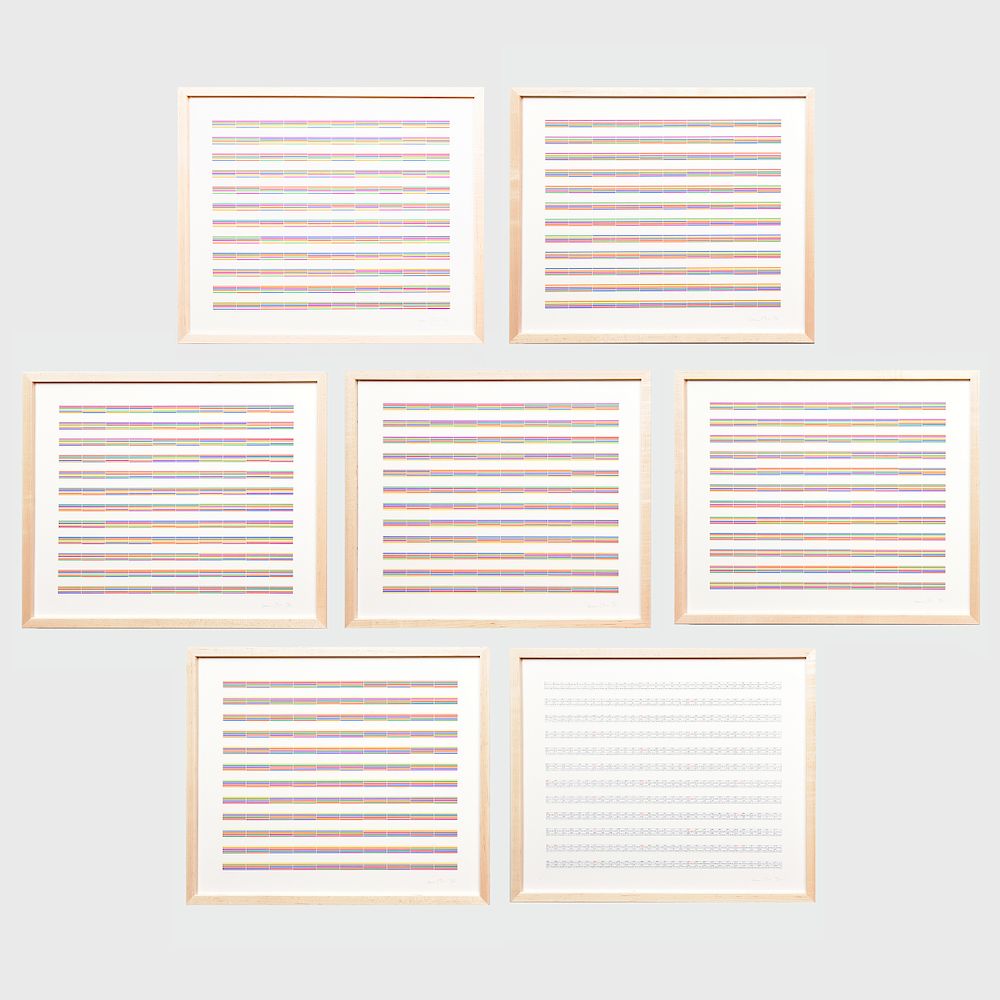 Appraisal: Laura Grisi - Stripes The portfolio of seven lithographs in