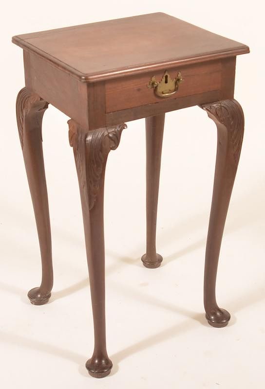 Appraisal: Queen Anne Style Walnut One Drawer Stand Queen Anne Style