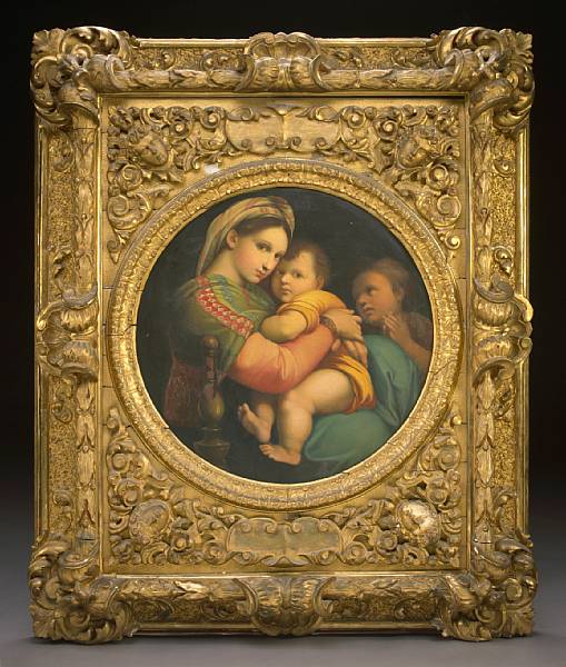 Appraisal: After Raffaello Sanzio called Raphael Madonna della Sedia unsigned oil