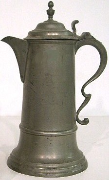 Appraisal: American pewter communion flagon T D Boardman Hartford Connecticut c