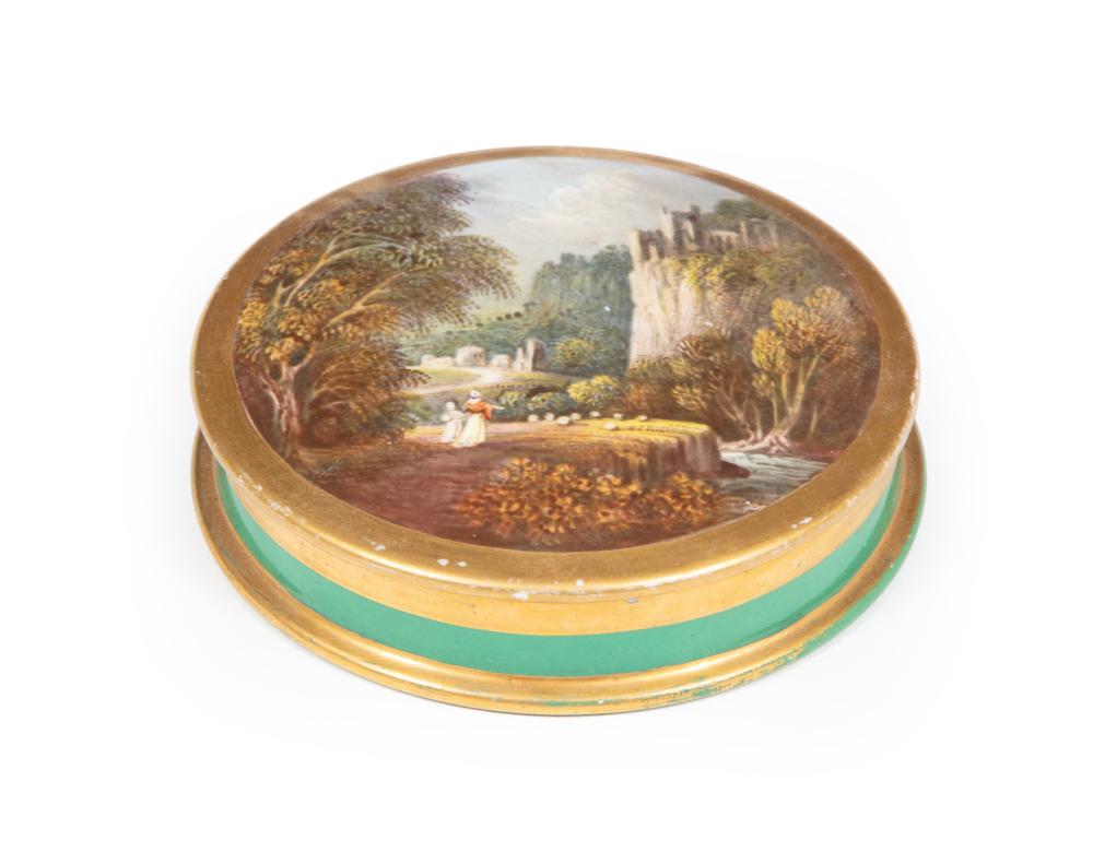 Appraisal: ENGLISH PORCELAIN TOILETRIES BOX AND COVEREnglish Porcelain Toiletries Box and