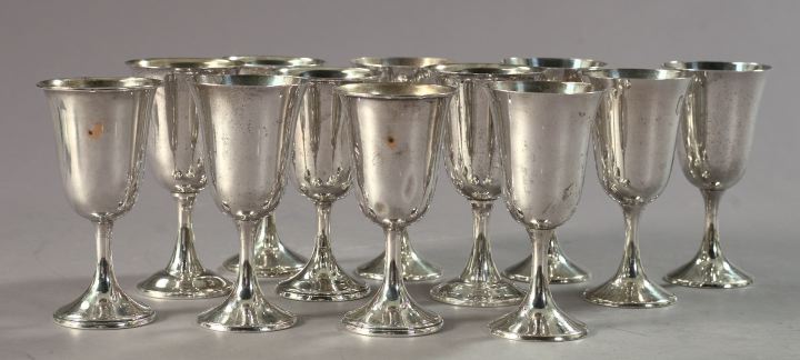 Appraisal: Assembled Set of Twelve American Sterling Silver Iced Water Goblets