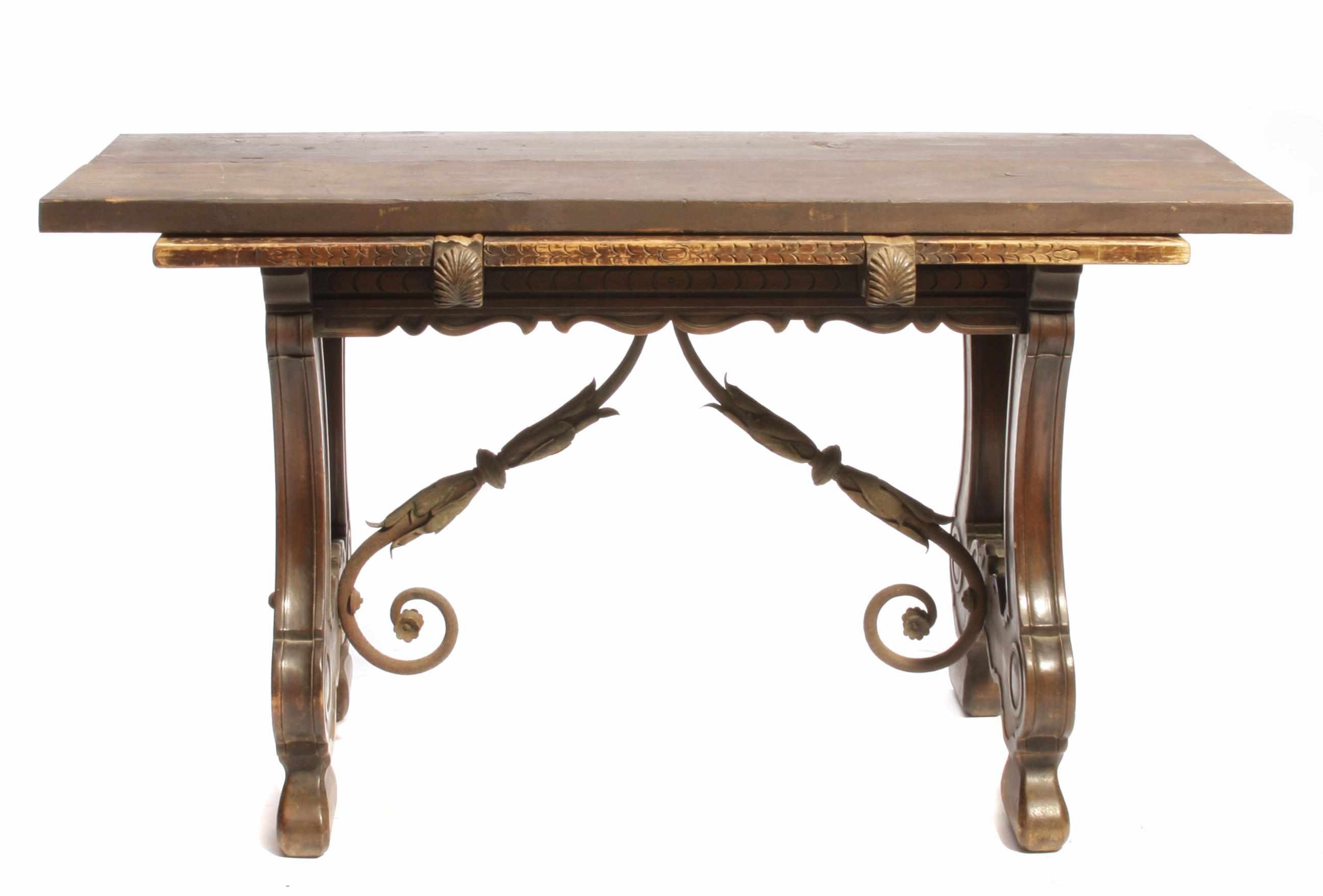 Appraisal: A Spanish Baroque style mixed wood table height in width