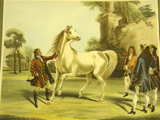 Appraisal: Pair of prints of Arabian race horses h w in