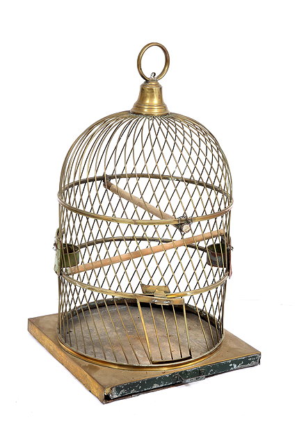 Appraisal: A LATE TH EARLY TH CENTURY BRASS PARROT CAGE of