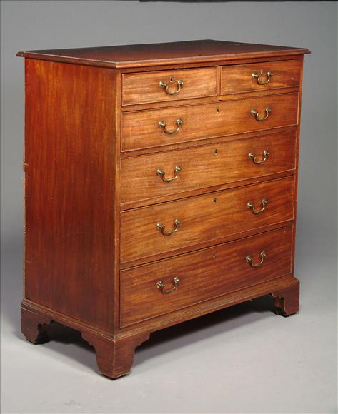 Appraisal: A George III mahogany chest of drawers circa with two