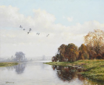 Appraisal: W R Jennings British th Century Wings over Water Oil