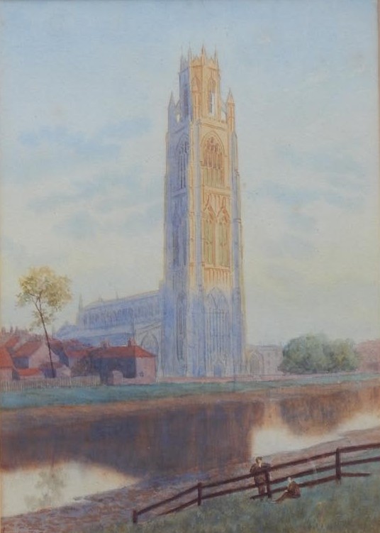 Appraisal: William Bartol Thomas - Boston Church watercolour signed dated and