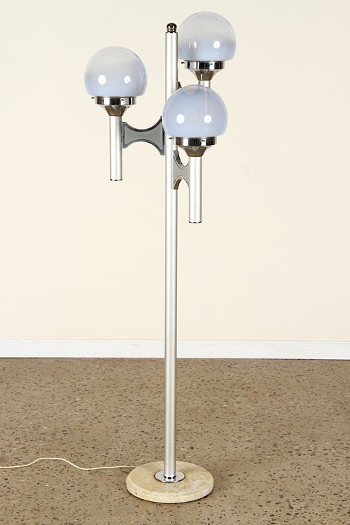 Appraisal: ITALIAN GAETANO SCIOLARI CHROME FLOOR LAMP C An Italian mid