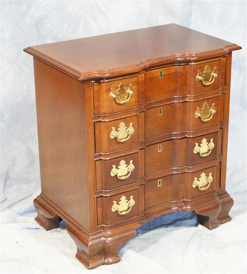 Appraisal: drawer mahogany block front miniature bureau by Councill w x