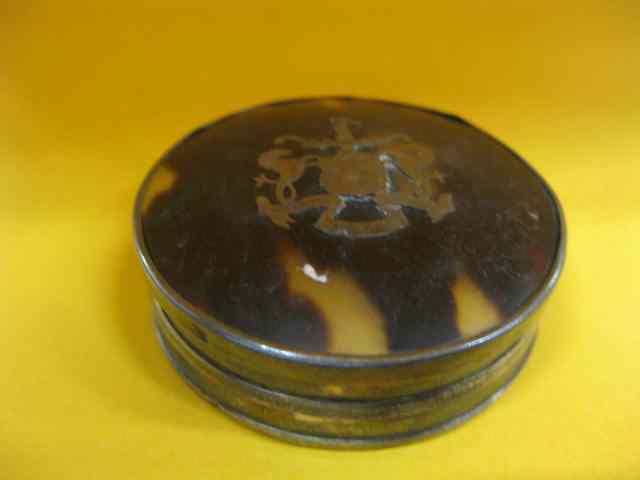 Appraisal: Sterling Tortoise Shell Box for the Newcastle on Tyne Exposition