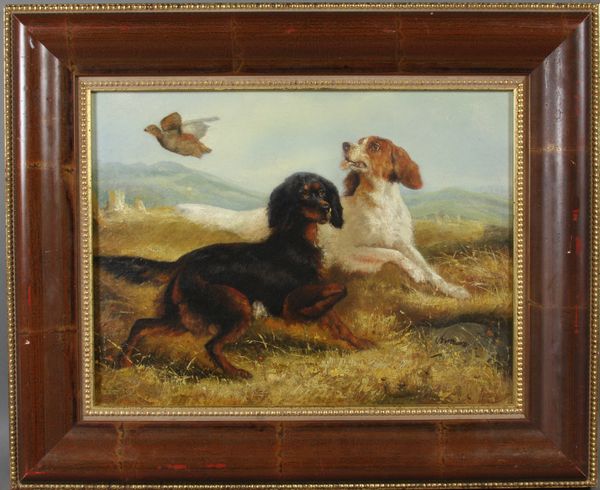 Appraisal: th Century English two hunting dogs and bird o c