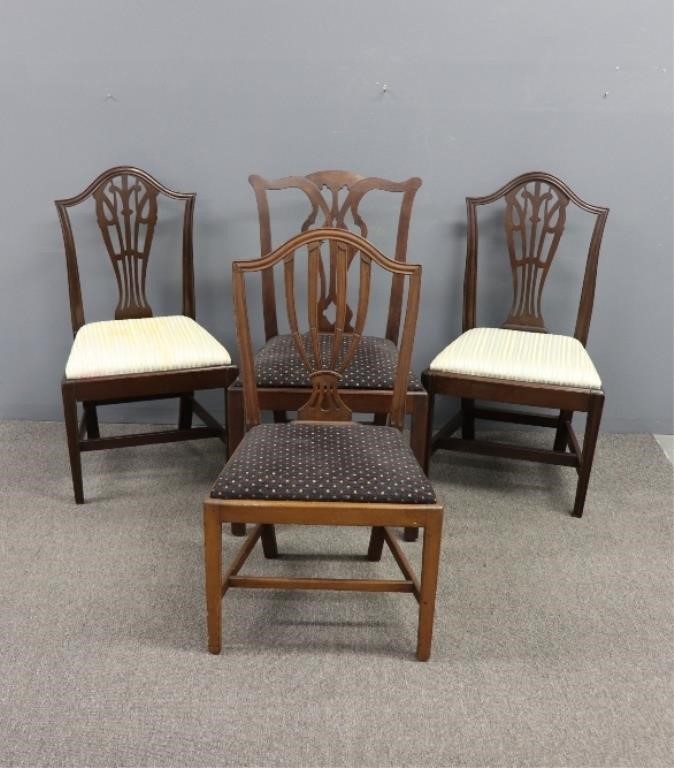 Appraisal: Assembled set of four period style chairs largest h x