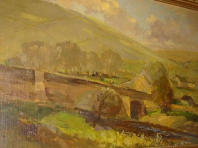 Appraisal: GORDON BARLOW Kettlewell Bridge signed on board label verso x