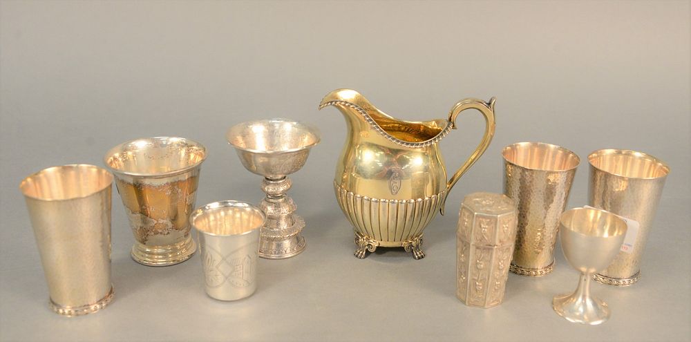 Appraisal: Silver lot to include creamer cups etc t oz Silver