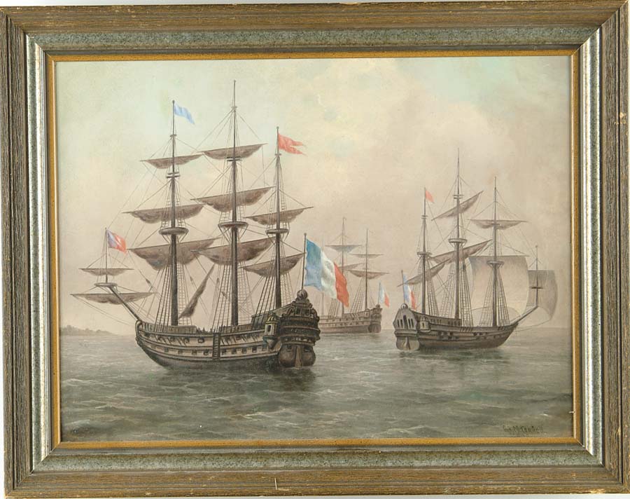 Appraisal: GEORGE MCCONNELL American - THE FRENCH FLEET Oil on board