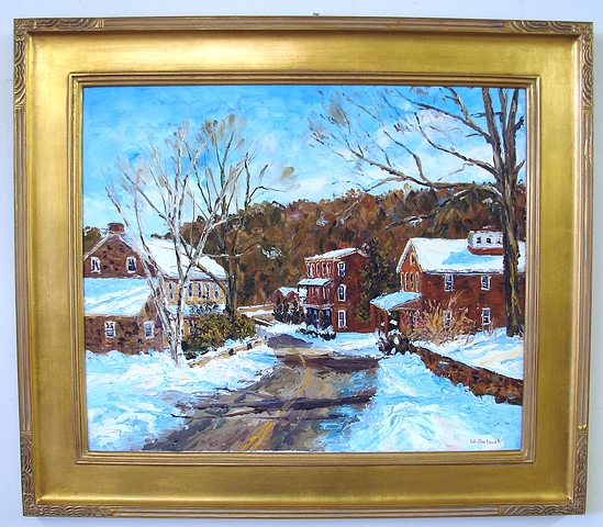 Appraisal: Winter - Point Pleasant River Road oil on canvas x