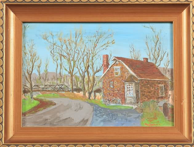 Appraisal: Harr's Mill oil tempera on board x SLR R Baum