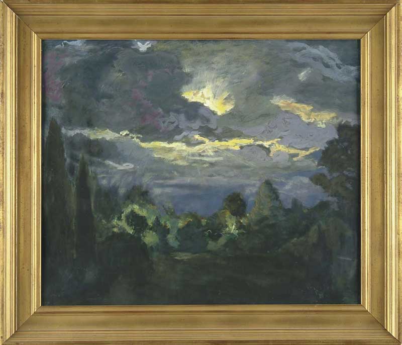 Appraisal: FRANK SIMON HERRMANN American - DARKENING SKIES Gouache on paper