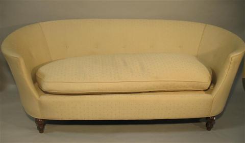 Appraisal: MODERN CURVED BACK SOFA Padded curved back with sparse button