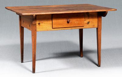 Appraisal: Southern tavern table three-board yellow pine top with battens yellow