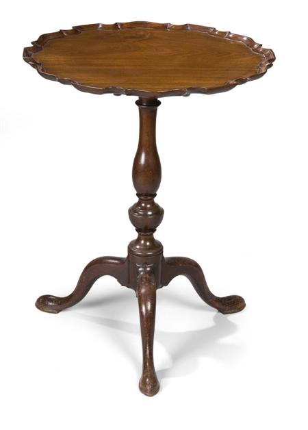 Appraisal: A George III mahogany tripod table circa the circular top