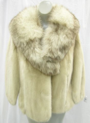 Appraisal: Ivory Ranch Mink Cape and Fox Fur Collar