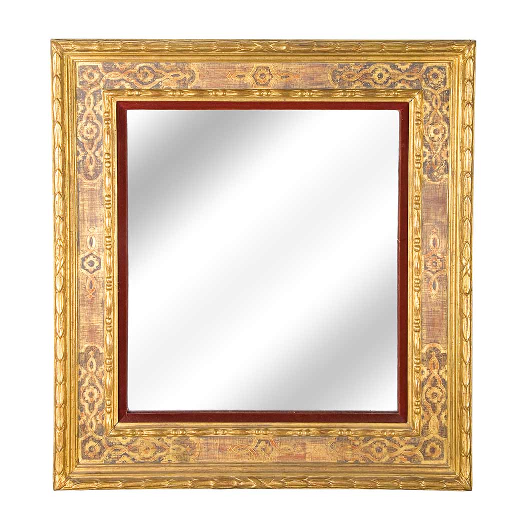 Appraisal: Neoclassical Style Gilt and Painted Wood Mirror Height inches width