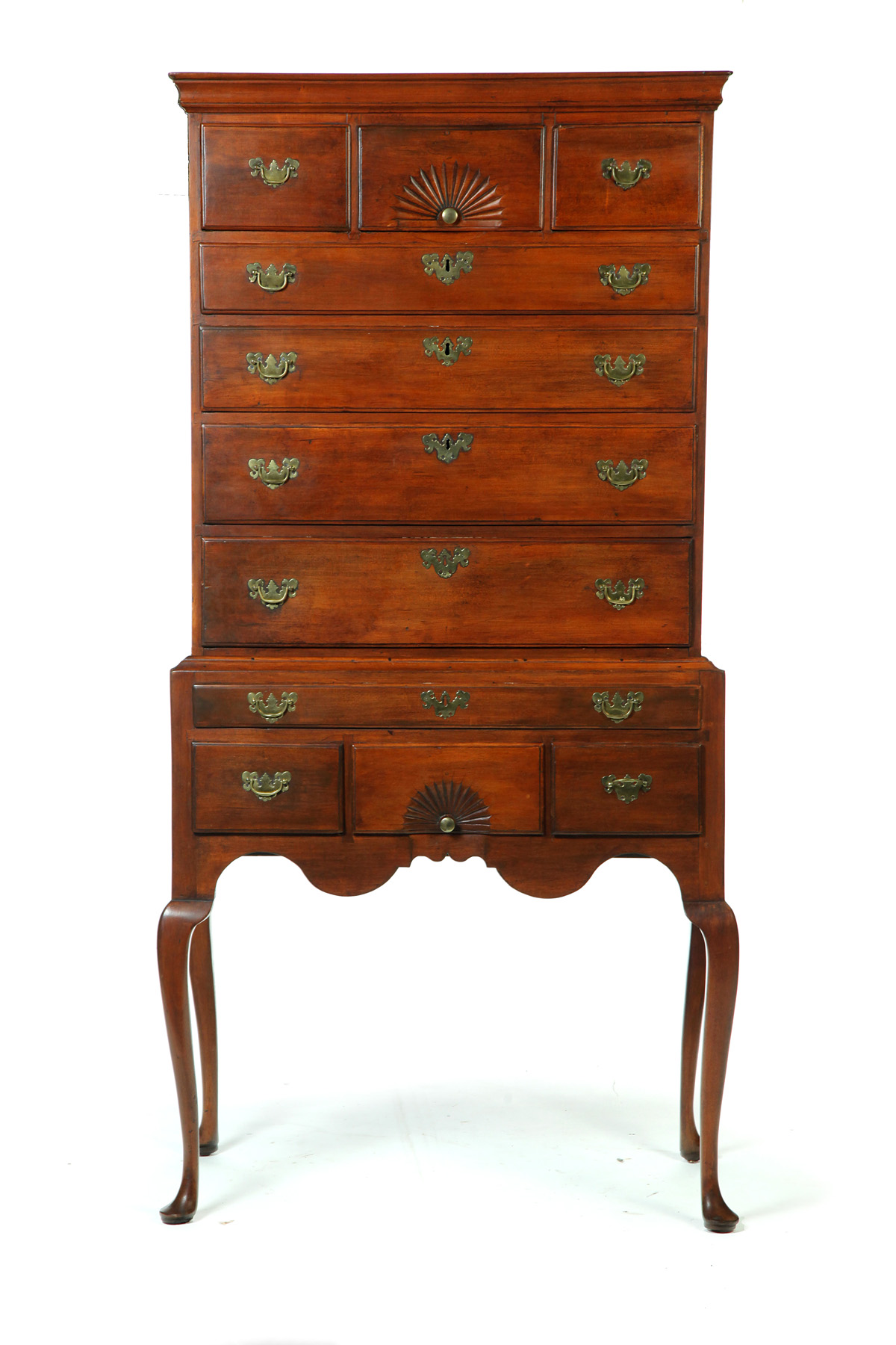 Appraisal: QUEEN ANNE HIGH CHEST OF DRAWERS Attributed to Wethersfield Connecticut