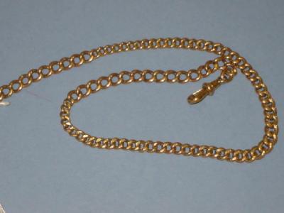 Appraisal: A CT GOLD ALBERT of flattened curb link long g