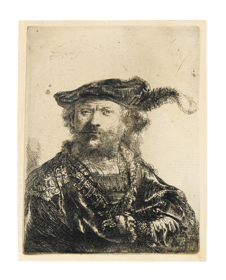 Appraisal: REMBRANDT VAN RIJN Self Portrait in a Velvet Cap and