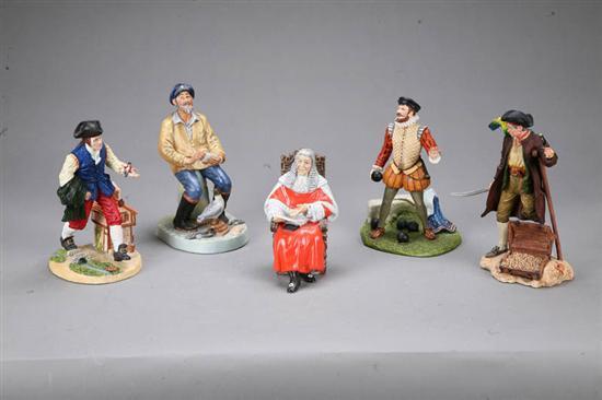 Appraisal: FIVE ROYAL DOULTON FIGURINES The Judge HN in Sir Frances