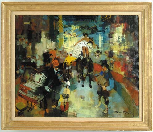 Appraisal: JEAN FABERT French th Century RAMO CIRCUS PARIS Oil on