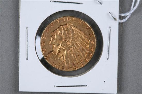 Appraisal: GOLD COIN Indian head five dollar coin