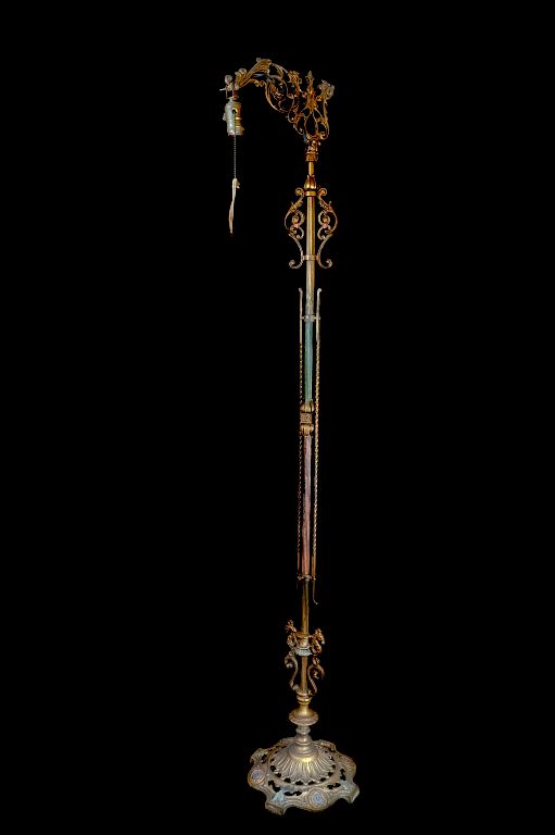 Appraisal: Ornate 'S Cold Painted Floor Lamp Ornate Floor Lamp Packaging