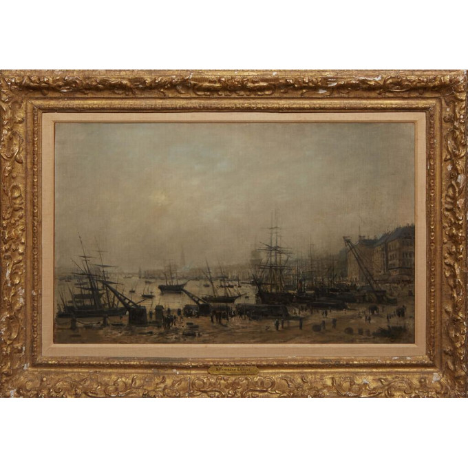 Appraisal: Stanislas Lepine French - French Harbor Scene th c oil