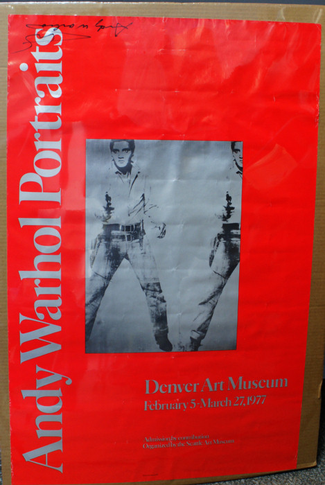 Appraisal: Andy Warhol Double Elvis exhibition poster signed by Warhol in