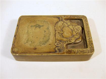 Appraisal: Chinese ink stone Qing dynasty Of rectangular form carved in