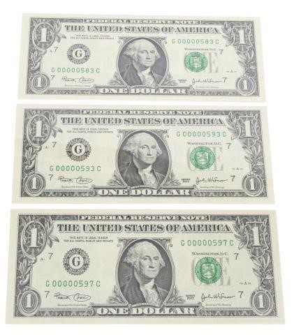 Appraisal: lot of PCGS graded PPQ low serial number bills G