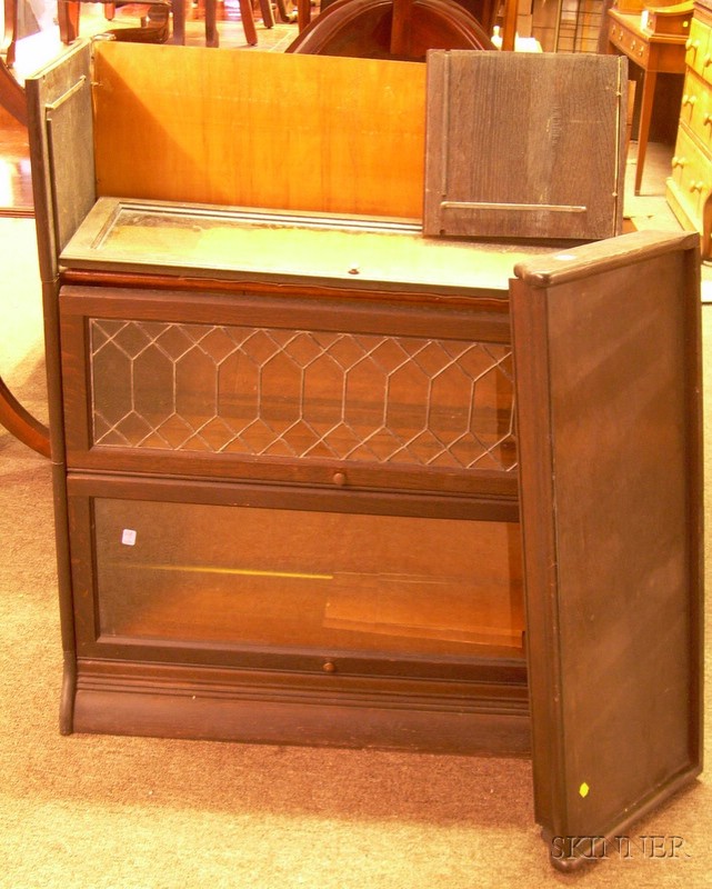 Appraisal: Oak Three-Stack Barrister's Bookcase