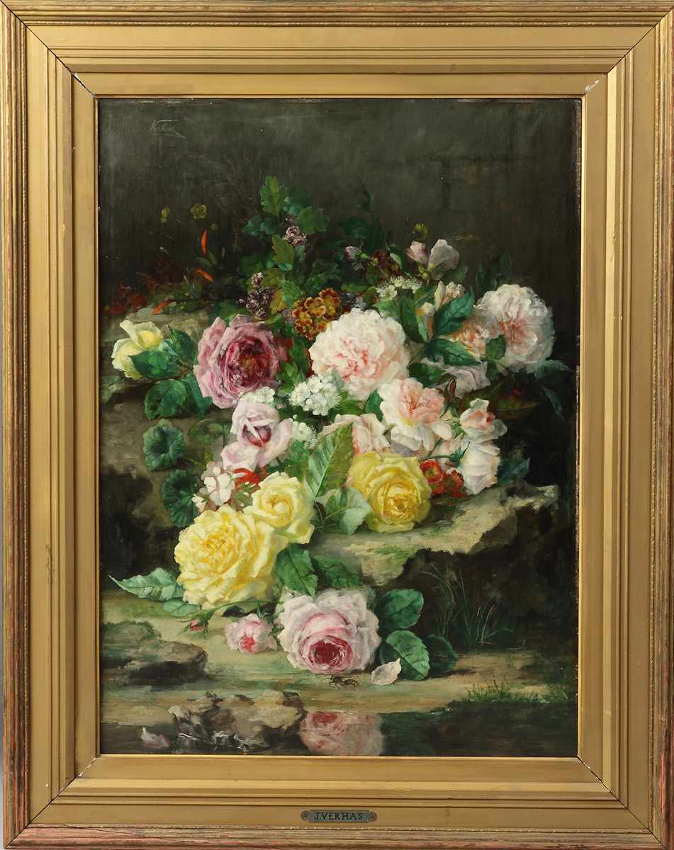 Appraisal: Jan Francois Verhas Belgian - Floral still life Sgn upper